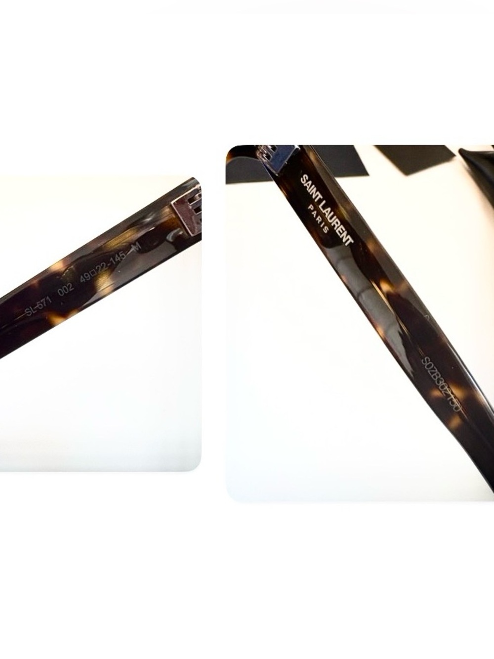 NWT [Saint Laurent] SL 571 Square Brown/Black Tortoise Acetate Luxury Sunglasses - Picture 11 of 12